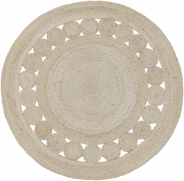 Stafford Bleached Jute Round Rug - Clearance - Ornate Home