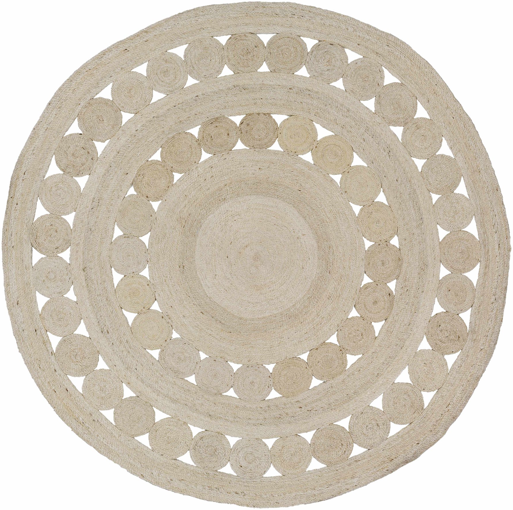 Stafford Bleached Jute Round Rug - Clearance - Ornate Home