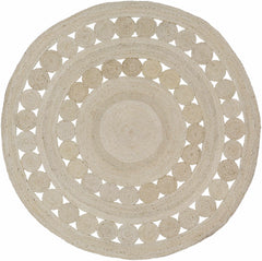 Stafford Bleached Jute Round Rug - Clearance - Ornate Home