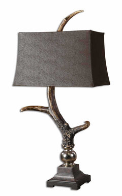 Stag Horn Brown Dark Shade Table Lamp - Ornate Home