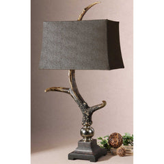 Stag Horn Brown Dark Shade Table Lamp - Ornate Home