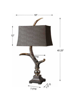 Stag Horn Brown Dark Shade Table Lamp - Ornate Home
