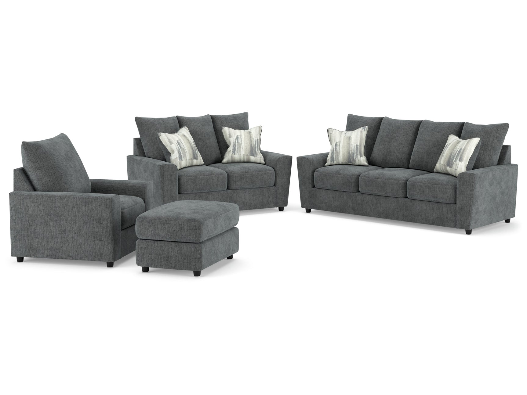 Stairatt Gravel Sofa, Loveseat, Chair and Ottoman - Ornate Home