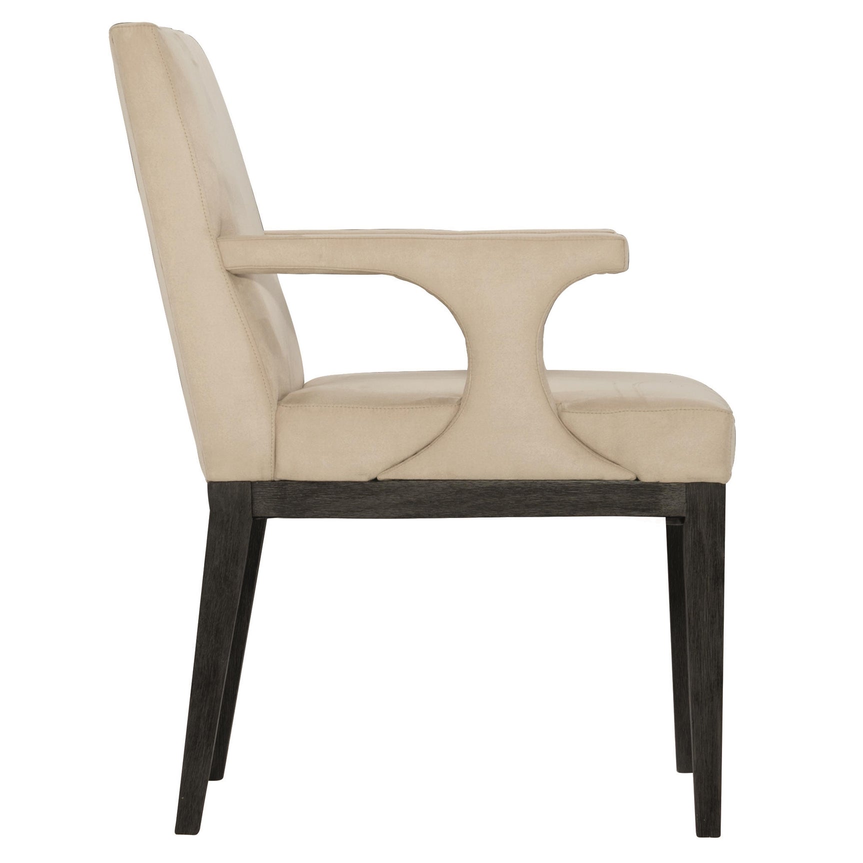 Staley Midnight Black/Light Beige Fabric Arm Chair - Ornate Home