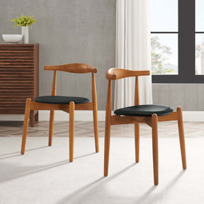 Stalwart Dark Walnut Black Dining Side Chairs (Set of 2) - Ornate Home