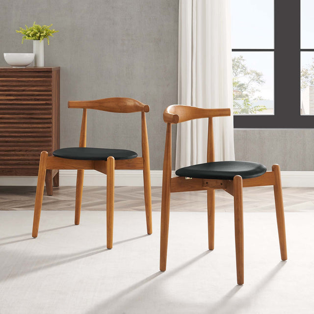 Stalwart Dark Walnut Black Dining Side Chairs (Set of 2) - Ornate Home