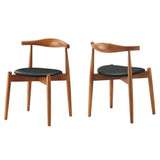 Stalwart Dark Walnut Black Dining Side Chairs (Set of 2) - Ornate Home