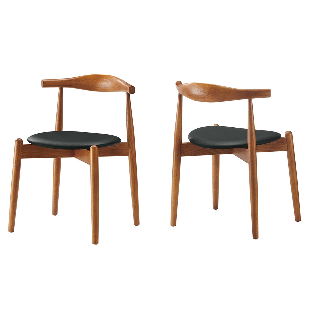 Stalwart Dark Walnut Black Dining Side Chairs (Set of 2) - Ornate Home