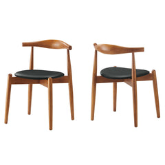 Stalwart Dark Walnut Black Dining Side Chairs (Set of 2) - Ornate Home