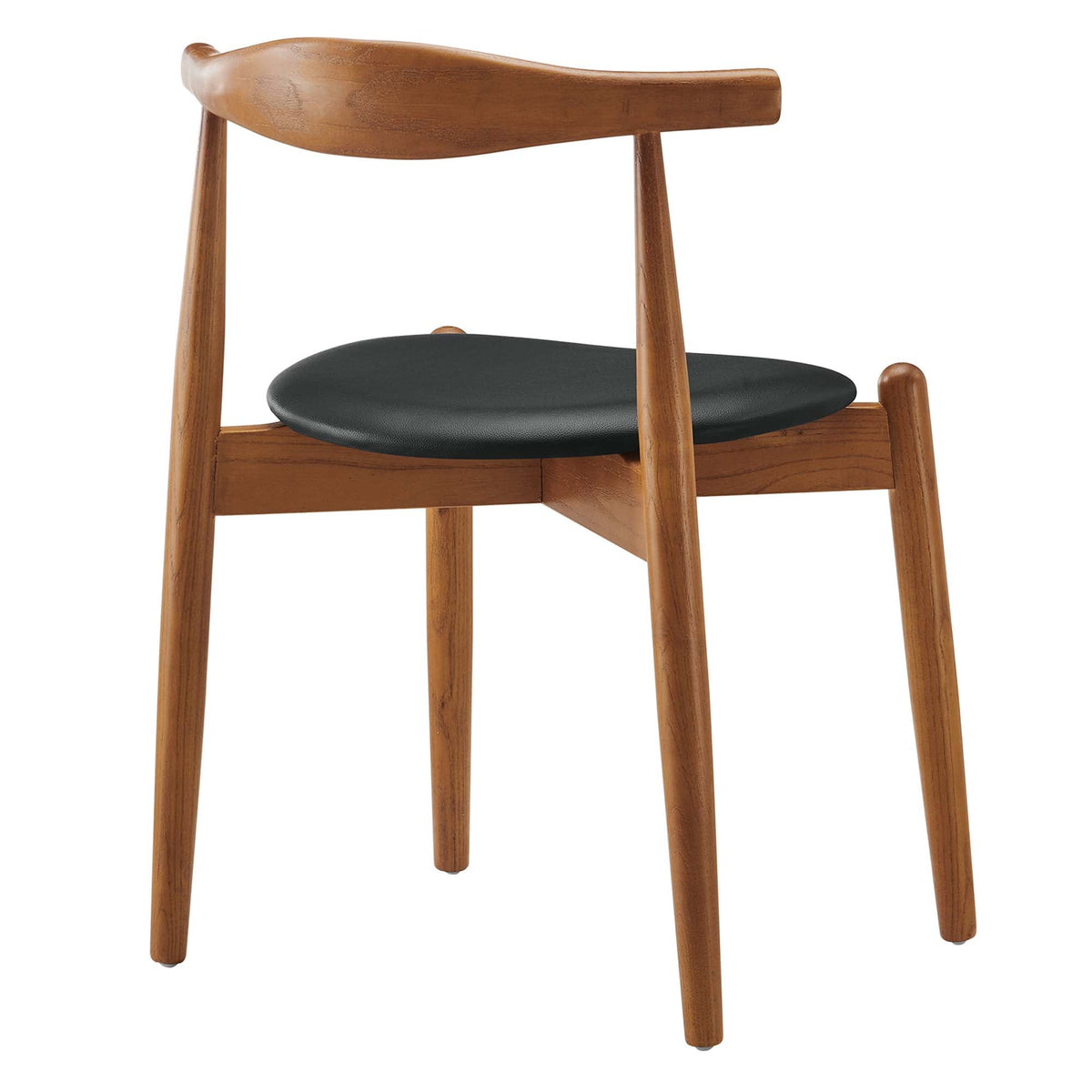 Stalwart Dark Walnut Black Dining Side Chairs (Set of 2) - Ornate Home