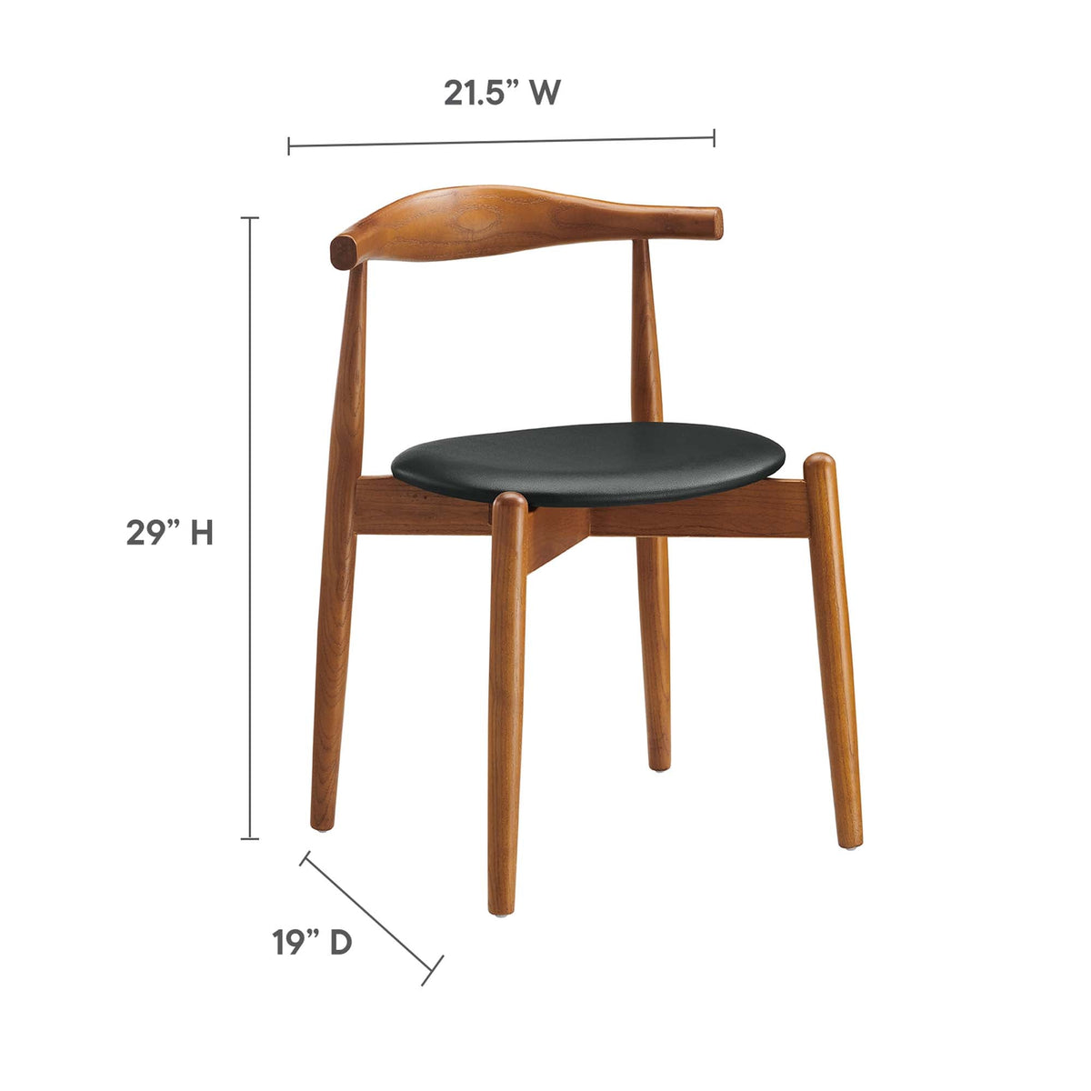 Stalwart Dark Walnut Black Dining Side Chairs (Set of 2) - Ornate Home