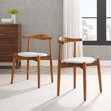 Stalwart Dark Walnut White Dining Side Chairs (Set of 2) - Ornate Home