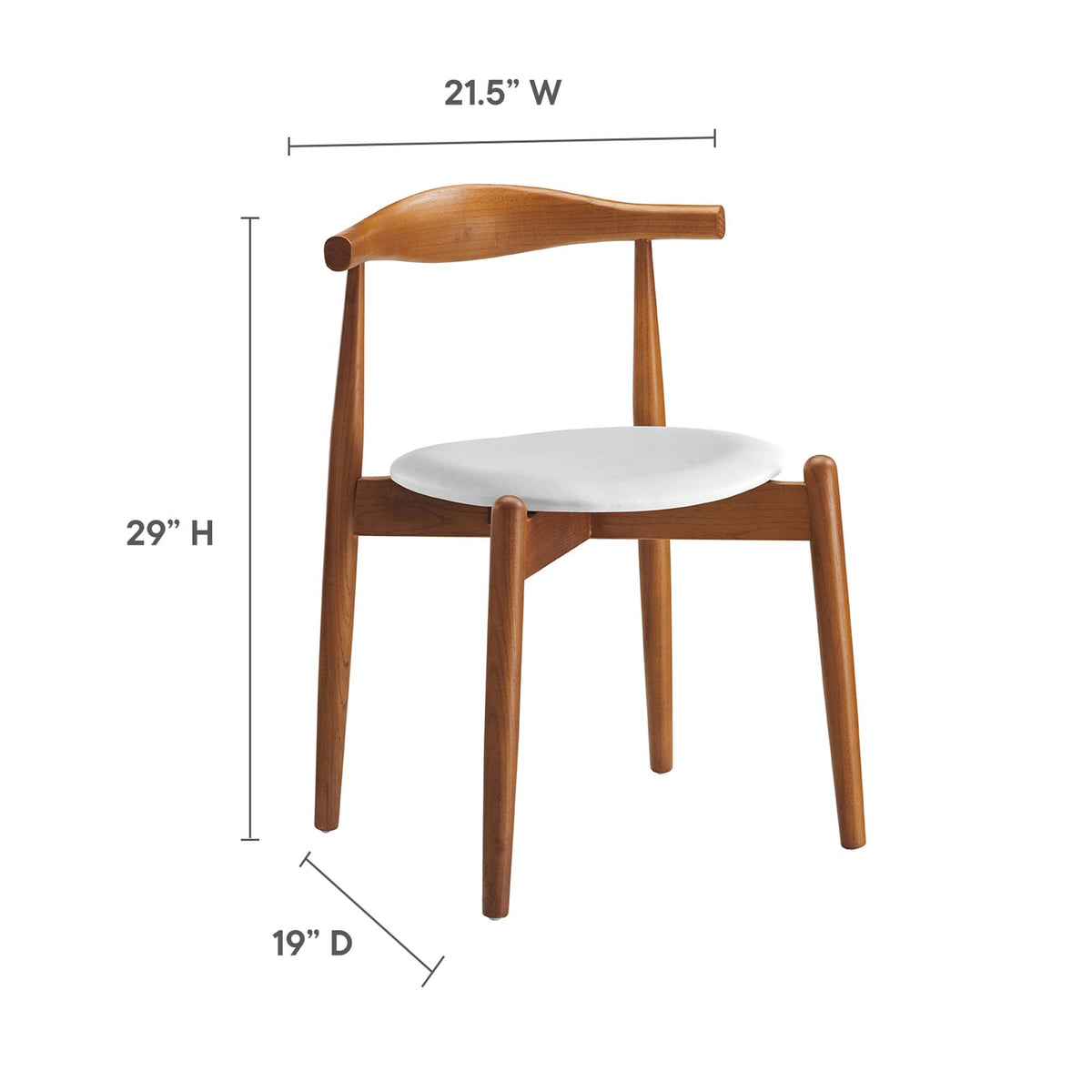 Stalwart Dark Walnut White Dining Side Chairs (Set of 2) - Ornate Home