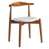 Stalwart Dark Walnut White Dining Side Chairs (Set of 4) - Ornate Home