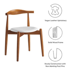 Stalwart Dark Walnut White Dining Side Chairs (Set of 4) - Ornate Home