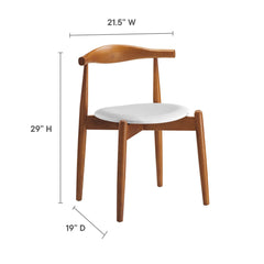 Stalwart Dark Walnut White Dining Side Chairs (Set of 4) - Ornate Home