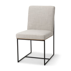 Stamford Beige/Black Armless High-Back Dining Side Chair - Ornate Home