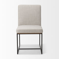 Stamford Beige/Black Armless High-Back Dining Side Chair - Ornate Home