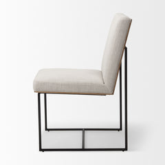 Stamford Beige/Black Armless High-Back Dining Side Chair - Ornate Home
