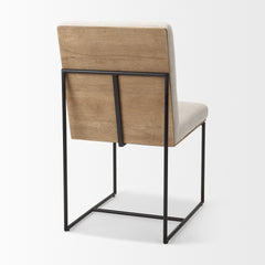Stamford Beige/Black Armless High-Back Dining Side Chair - Ornate Home
