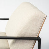 Stamford Light Beige Upholstered Seat with Wood Back, Metal Frame Accent Chair - Ornate Home