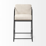 Stamford Light Beige Upholstered Seat with Wood Back, Metal Frame Counter Stool - Ornate Home