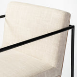 Stamford Light Beige Upholstered Seat with Wood Back, Metal Frame Counter Stool - Ornate Home