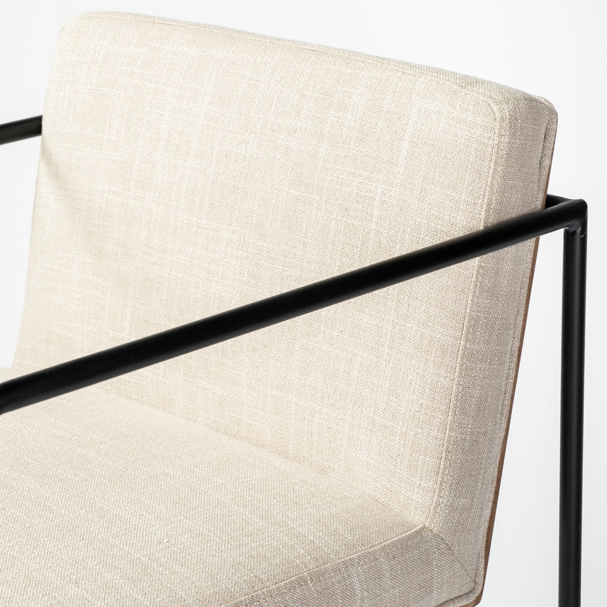 Stamford Light Beige Upholstered Seat with Wood Back, Metal Frame Counter Stool - Ornate Home