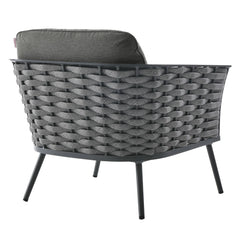 Stance Gray/Charcoal Outdoor Patio Aluminum Armchair - Ornate Home