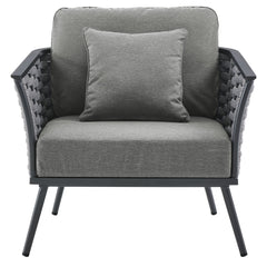 Stance Gray/Charcoal Outdoor Patio Aluminum Armchair - Ornate Home