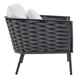 Stance Gray/White Outdoor Patio Aluminum Armchair - Ornate Home
