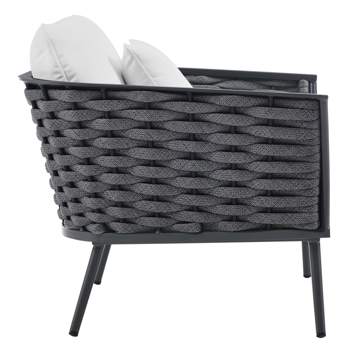 Stance Gray/White Outdoor Patio Aluminum Armchair - Ornate Home