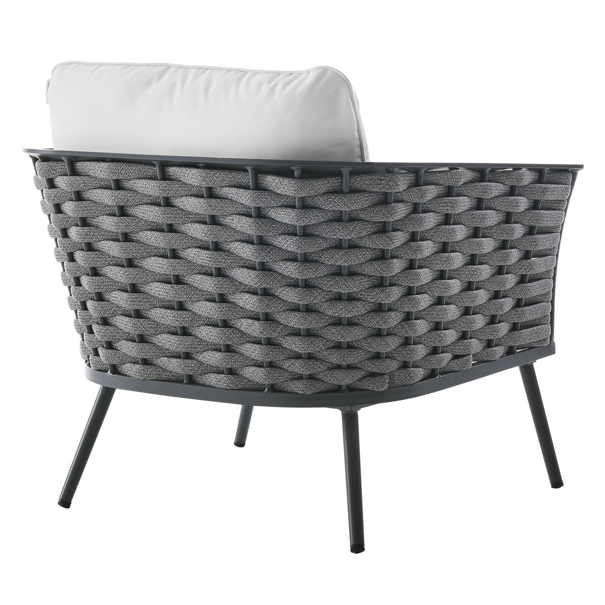 Stance Gray/White Outdoor Patio Aluminum Armchair - Ornate Home