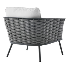Stance Gray/White Outdoor Patio Aluminum Armchair - Ornate Home