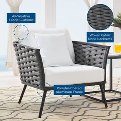 Stance Gray/White Outdoor Patio Aluminum Armchair - Ornate Home