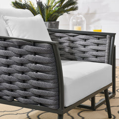 Stance Gray/White Outdoor Patio Aluminum Armchair - Ornate Home
