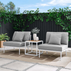 Stance White/Gray 3 Piece Outdoor Patio Aluminum Set - Ornate Home