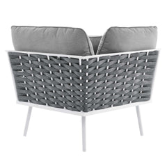 Stance White/Gray 7 Piece Outdoor Patio Aluminum Sectional Sofa Set - Ornate Home