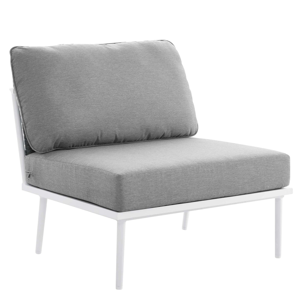 Stance White/Gray 8 Piece Outdoor Patio Aluminum Sectional Sofa Set - Ornate Home