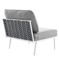 Stance White/Gray 8 Piece Outdoor Patio Aluminum Sectional Sofa Set - Ornate Home
