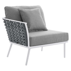 Stance White/Gray 9 Piece Aluminum Outdoor Patio Aluminum Sectional Sofa Set - Ornate Home