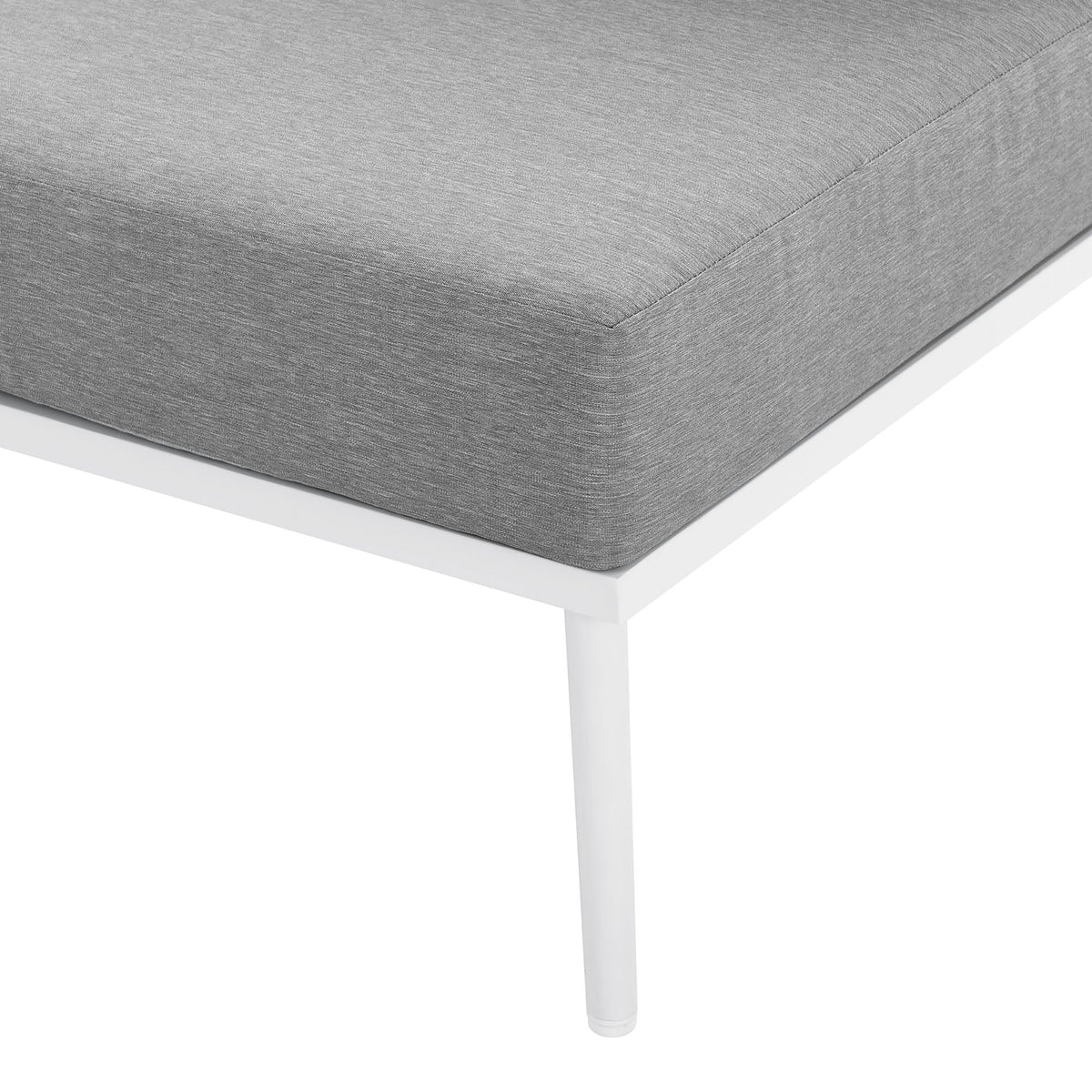 Stance White/Gray Outdoor Patio Aluminum Large Sectional Sofa - Ornate Home