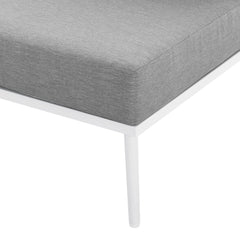 Stance White/Gray Outdoor Patio Aluminum Large Sectional Sofa - Ornate Home