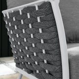 Stance White/Gray Outdoor Patio Aluminum Left-Facing Armchair - Ornate Home