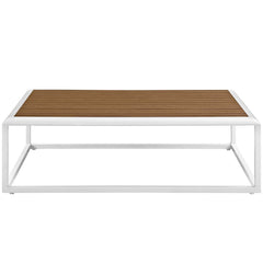 Stance White/Natural Outdoor Patio Aluminum Coffee Table - Ornate Home
