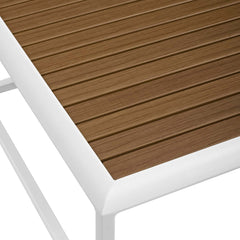 Stance White/Natural Outdoor Patio Aluminum Coffee Table - Ornate Home