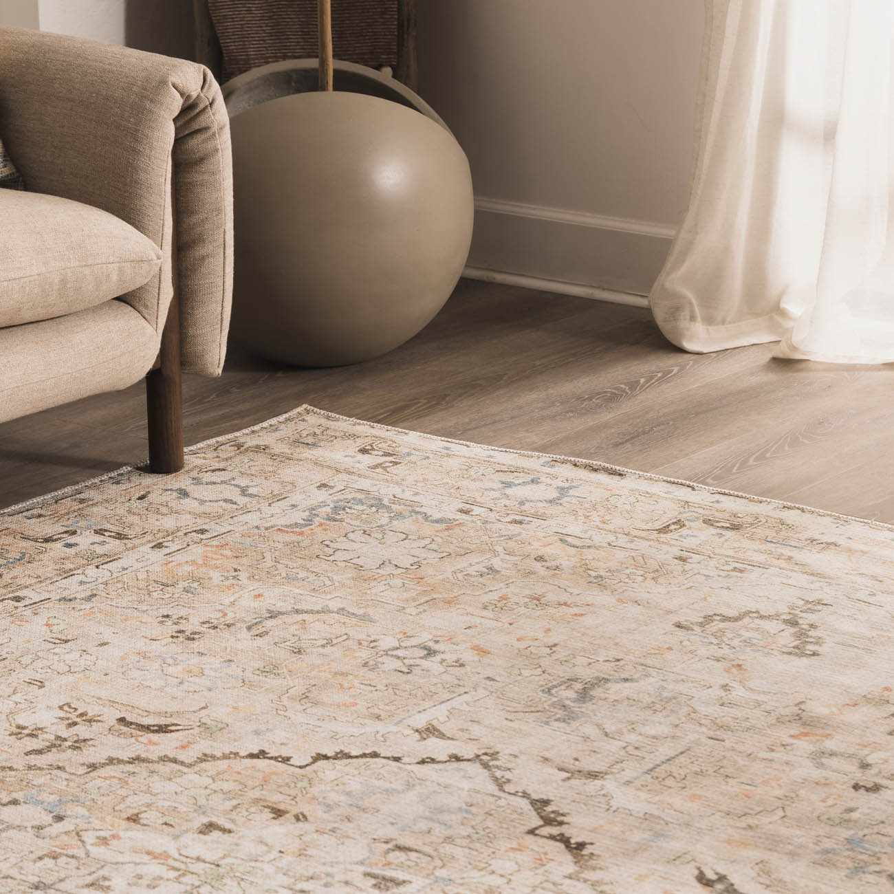 Standon Vintage Flat Pile Washable Rug - Ornate Home