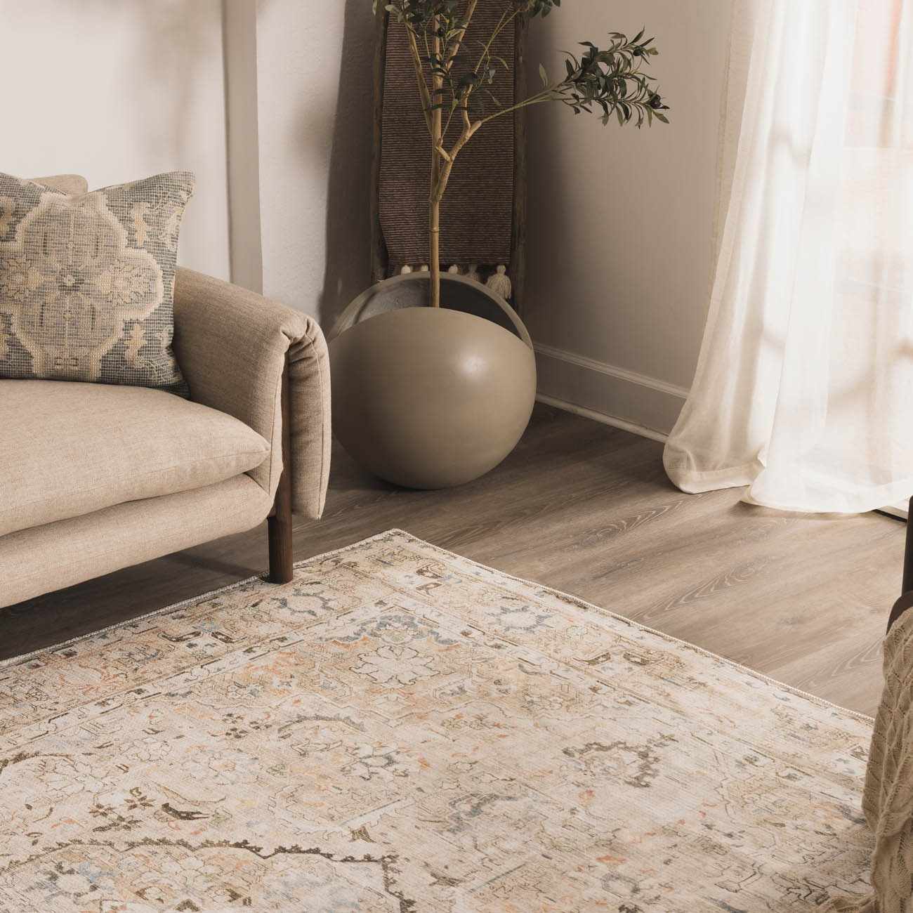 Standon Vintage Flat Pile Washable Rug - Ornate Home