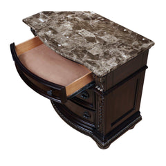 Stanley Cherry Brown Nightstand w/ Marble Top - Ornate Home