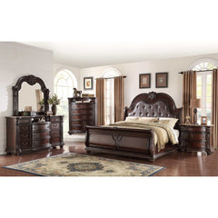 Stanley Cherry Brown Nightstand w/ Marble Top - Ornate Home